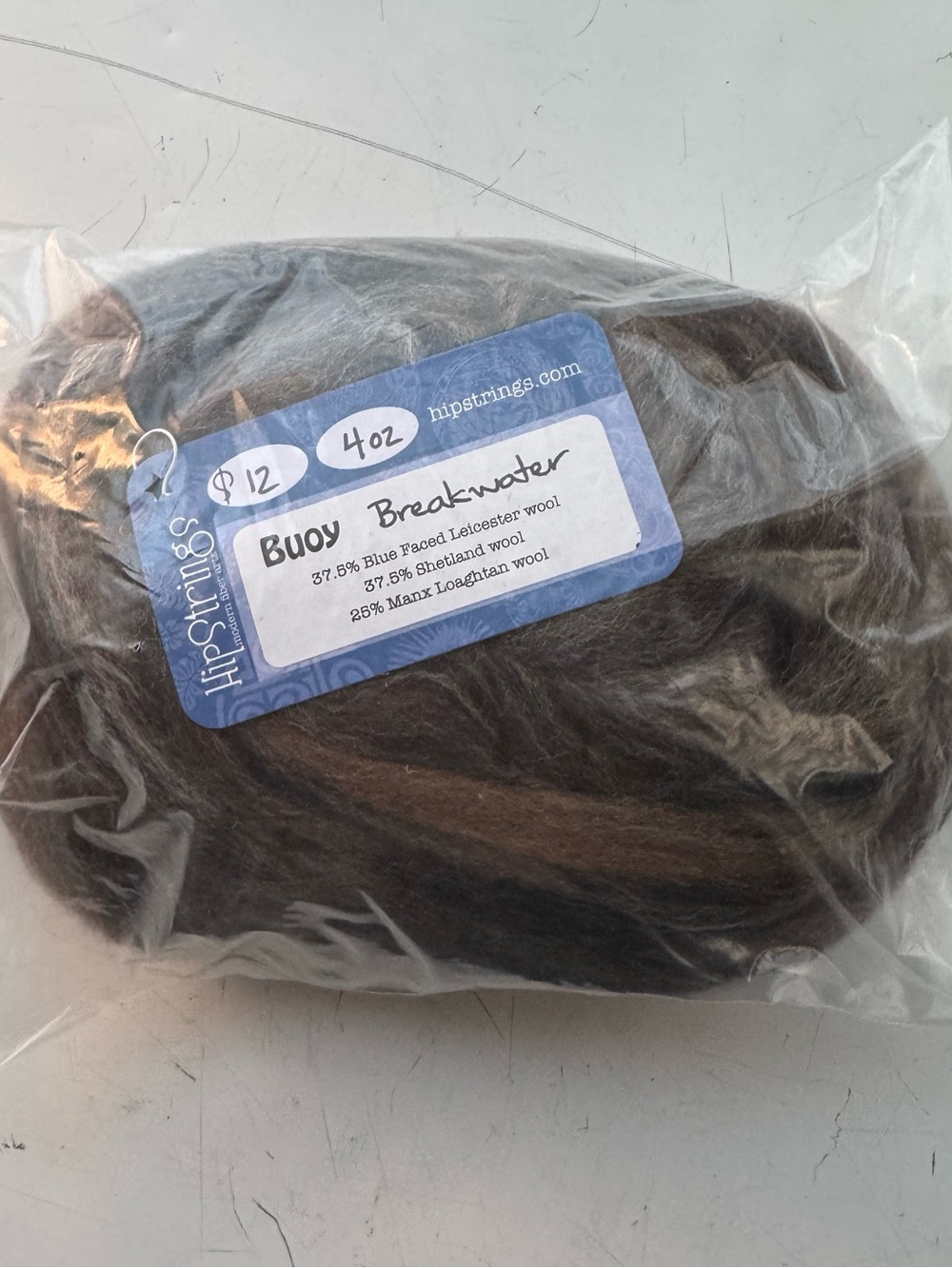 HipStrings "Buoy" Wool Fiber Roving – 4 oz (Breakwater)
4 oz